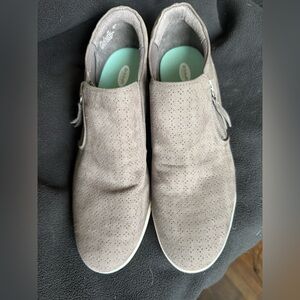 Dr Scholl Gray Suede Slip-On Shoes